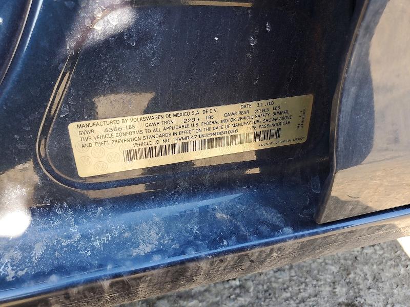 Продажа на аукционе авто 2009 Volkswagen Jetta, vin: 3VWRZ71K29M080026, номер лота: 79111045