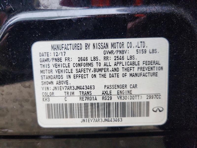 Aukcja sprzedaży 2018 Infiniti Q50, vin: JN1EV7AR3JM443463, numer aukcji: 76343825