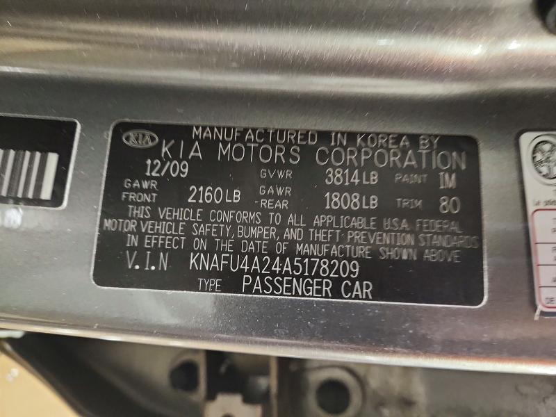 Продажа на аукционе авто 2010 Kia Forte, vin: KNAFU4A24A5178209, номер лота: 78606915