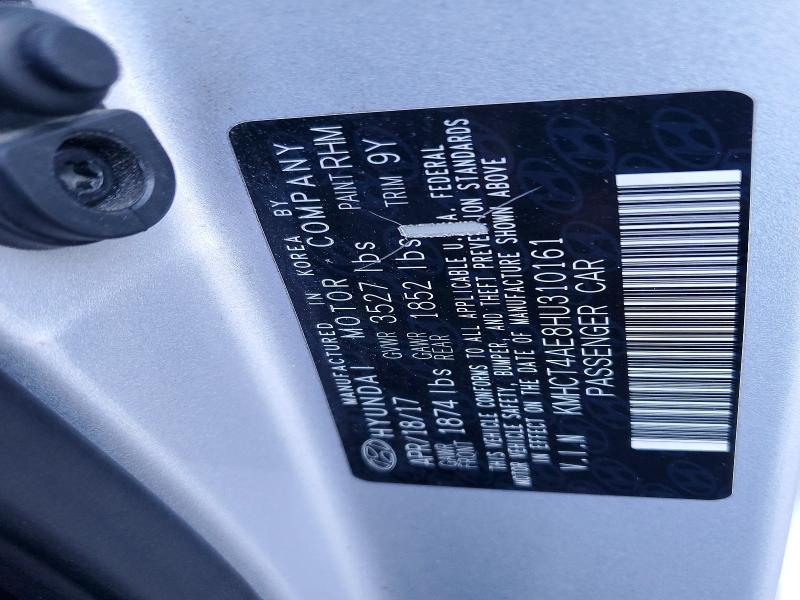 76517505 :رقم المزاد ، KMHCT4AE8HU310161 vin ، 2017 Hyundai Accent مزاد بيع