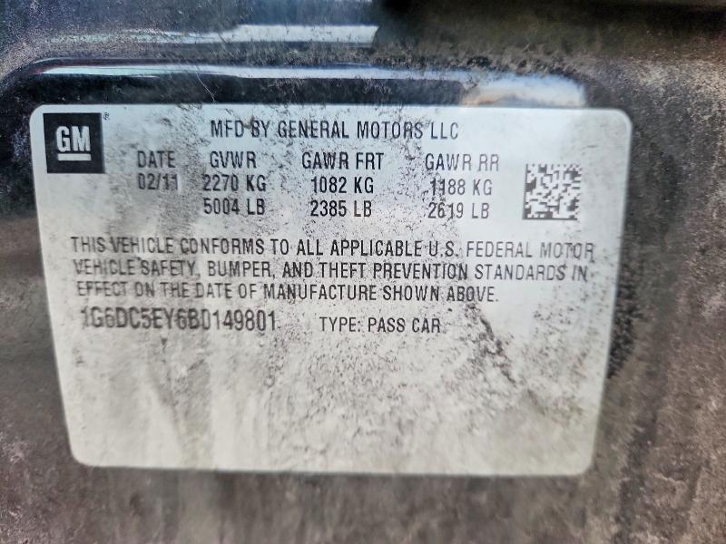 78860355 :رقم المزاد ، 1G6DC5EY6B0149801 vin ، 2011 Cadillac Cts مزاد بيع