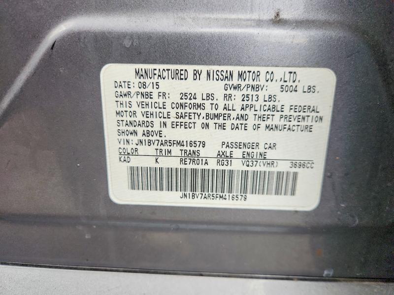 Aukcja sprzedaży 2015 Infiniti Q50, vin: JN1BV7AR5FM416579, numer aukcji: 77774275