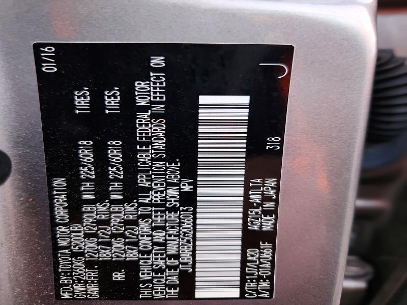 Aukcja sprzedaży 2016 Lexus Nx, vin: JTJBARBZ5G2066013, numer aukcji: 75086965