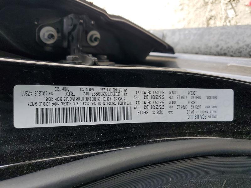 2019 Ram 1500 მანქანა იყიდება აუქციონზე, vin: 1C6RREFT5KN680227, აუქციონის ნომერი: 78225445