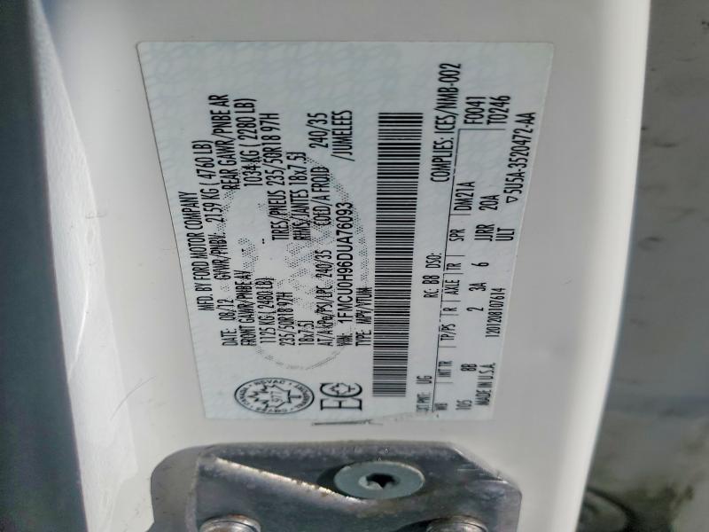 78170505 :رقم المزاد ، 1FMCU0H96DUA76093 vin ، 2013 Ford Escape مزاد بيع