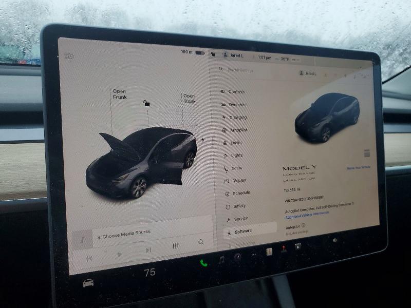 2022 Tesla Model Y მანქანა იყიდება აუქციონზე, vin: 7SAYGDEEXNF318892, აუქციონის ნომერი: 77374565