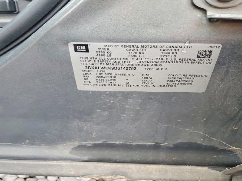 77200115 :رقم المزاد ، 2GKALWEK9D6142793 vin ، 2013 Gmc Terrain مزاد بيع