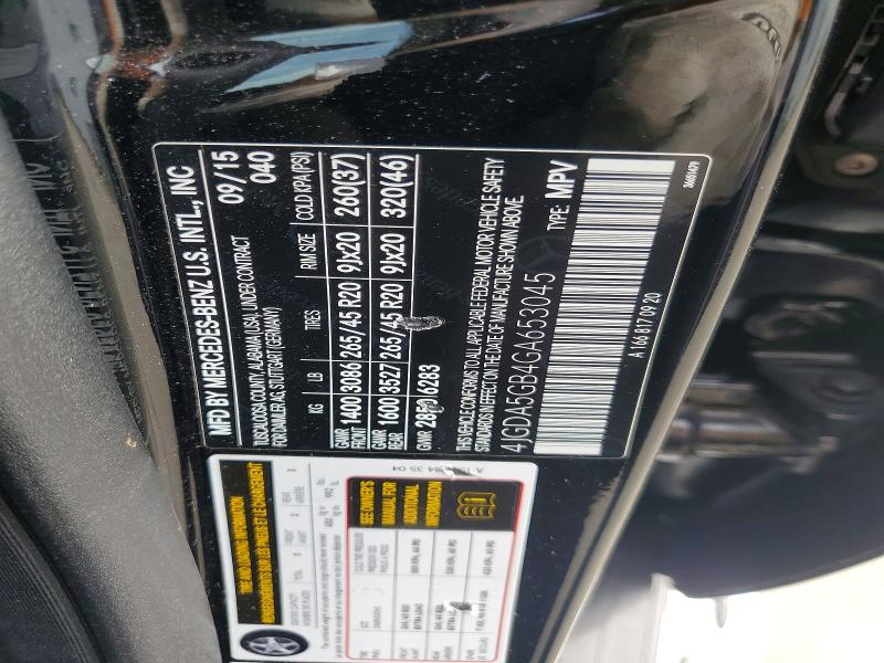 Aukcja sprzedaży 2016 Mercedes-benz Gle, vin: 4JGDA5GB4GA653045, numer aukcji: 78925795