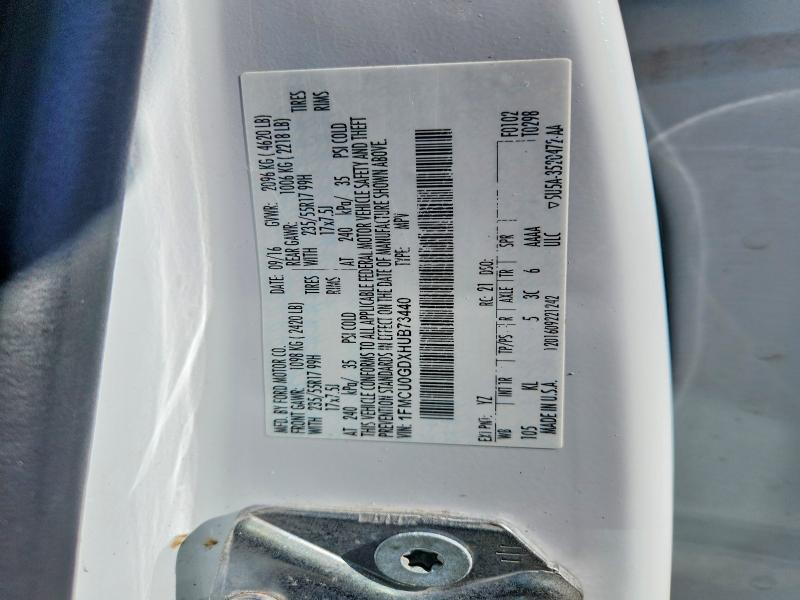 Продажа на аукционе авто 2017 Ford Escape, vin: 1FMCU0GDXHUB73440, номер лота: 77525765
