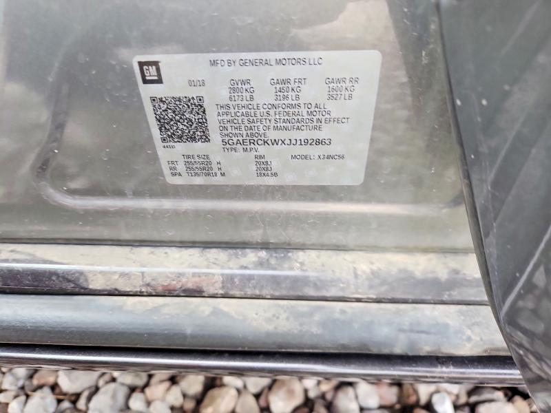 76769795 :رقم المزاد ، 5GAERCKWXJJ192863 vin ، 2018 Buick Enclave مزاد بيع
