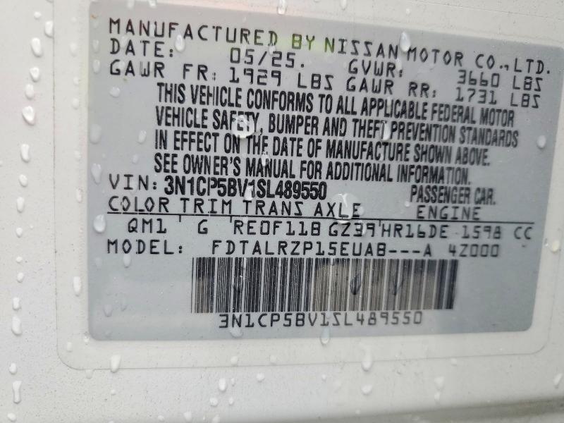 Auction sale of the 2025 Nissan Kicks Play, vin: 3N1CP5BV1SL489550, lot number: 76552105