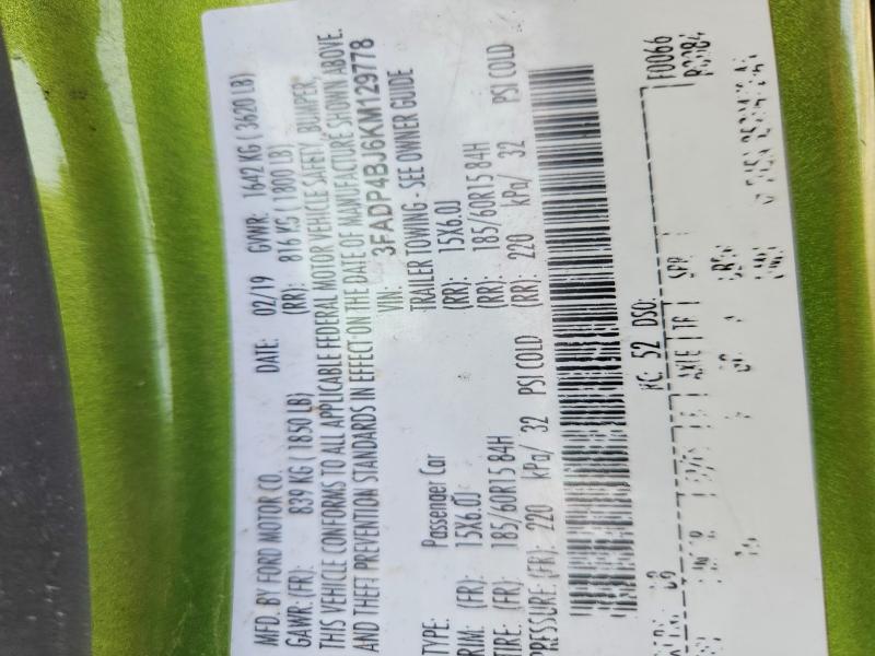 Продажа на аукционе авто 2019 Ford Fiesta, vin: 3FADP4BJ6KM129778, номер лота: 78635815