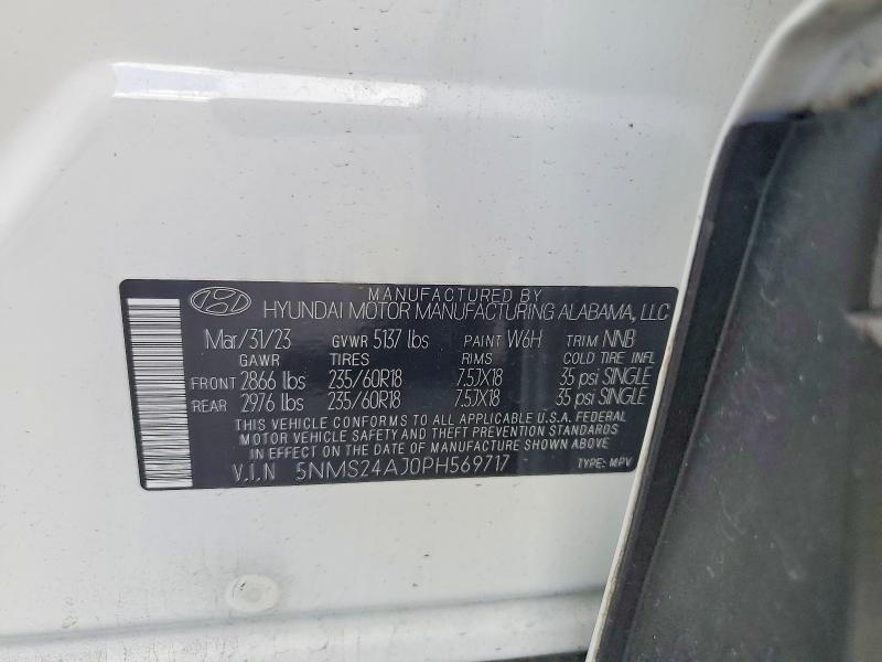 Aukcja sprzedaży 2023 Hyundai Santa Fe, vin: 5NMS24AJ0PH569717, numer aukcji: 77267455