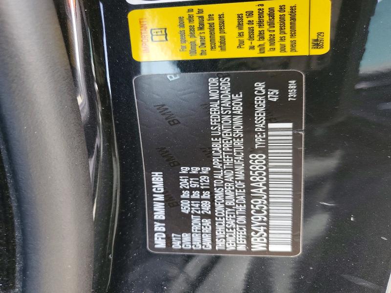 76843345 :رقم المزاد ، WBS4Y9C59JAA85868 vin ، 2018 Bmw M4 مزاد بيع
