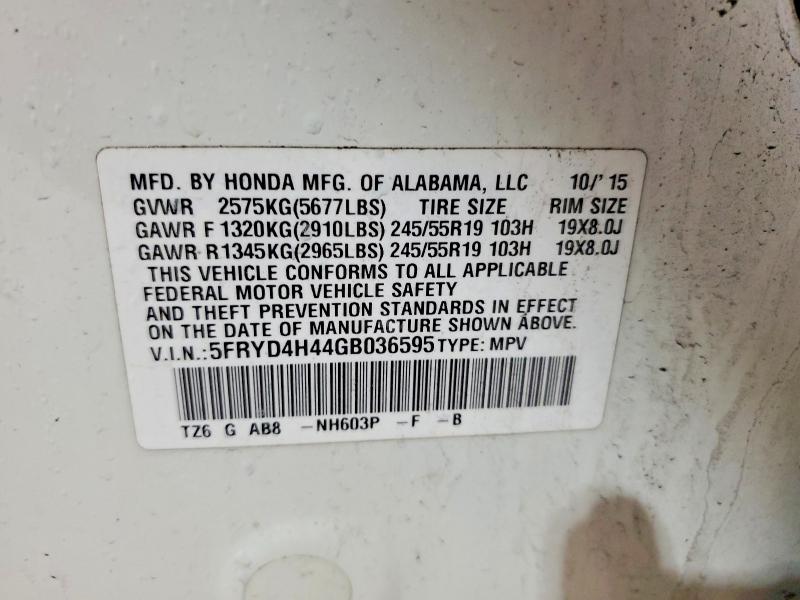 Aukcja sprzedaży 2016 Acura Mdx, vin: 5FRYD4H44GB036595, numer aukcji: 76455615