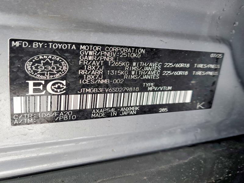 Aukcja sprzedaży 2025 Toyota Rav4, vin: JTMGB3FV6SD279818, numer aukcji: 72824795