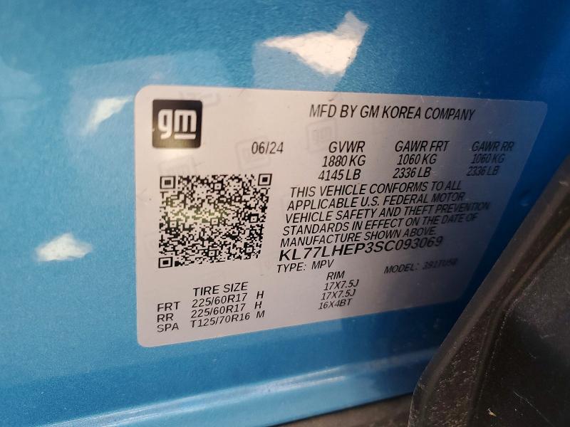 79201805 :رقم المزاد ، KL77LHEP3SC093069 vin ، 2025 Chevrolet Trax مزاد بيع