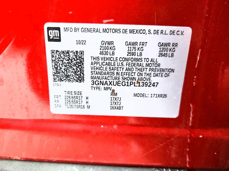 Продаж на аукціоні авто 2023 Chevrolet Equinox, vin: 3GNAXUEG1PL139247, номер лоту: 75555455