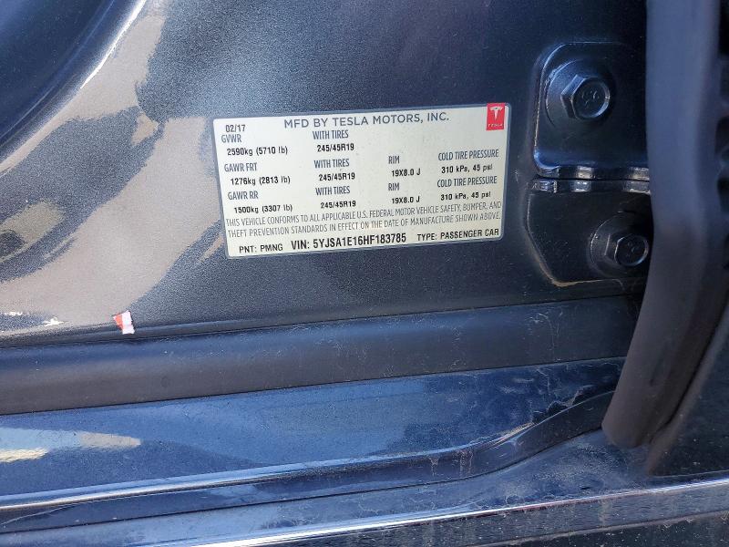 Aukcja sprzedaży 2017 Tesla Model S, vin: 5YJSA1E16HF183785, numer aukcji: 77432595