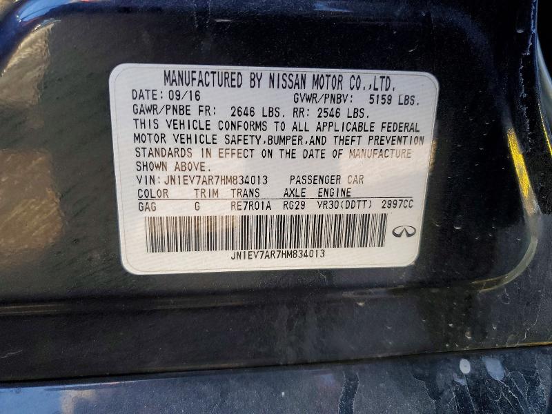 Продажа на аукционе авто 2017 Infiniti Q50, vin: JN1EV7AR7HM834013, номер лота: 77383585