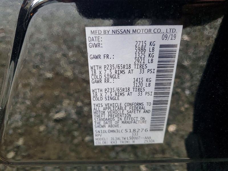 2020 Infiniti Qx60 Luxe მანქანა იყიდება აუქციონზე, vin: 5N1DL0MN3LC518276, აუქციონის ნომერი: 76898375