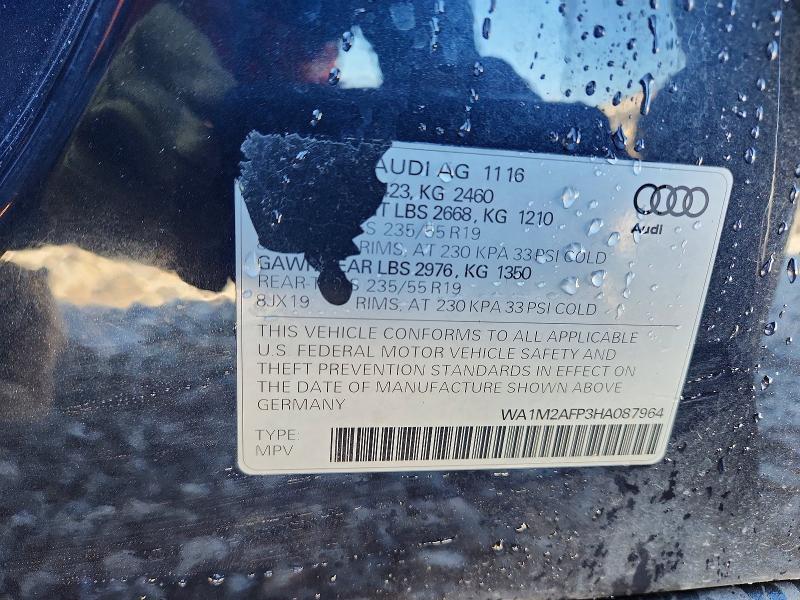 Aukcja sprzedaży 2017 Audi Q5, vin: WA1M2AFP3HA087964, numer aukcji: 75962455