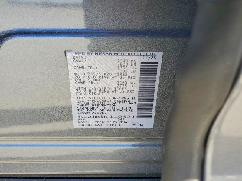 2026 Nissan Murano მანქანა იყიდება აუქციონზე, vin: 5N1AZ3BS8TC110321, აუქციონის ნომერი: 77397075