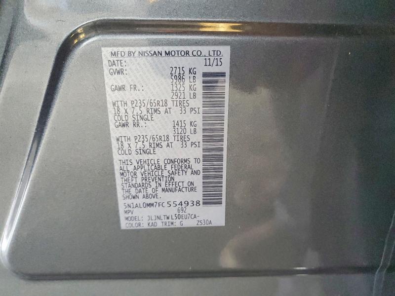 Aukcja sprzedaży 2015 Infiniti Qx60, vin: 5N1AL0MM7FC554938, numer aukcji: 78530005
