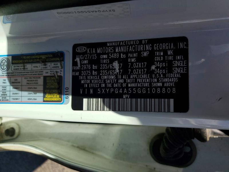 Продаж на аукціоні авто 2016 Kia Sorento, vin: 5XYPG4A55GG108808, номер лоту: 78626065