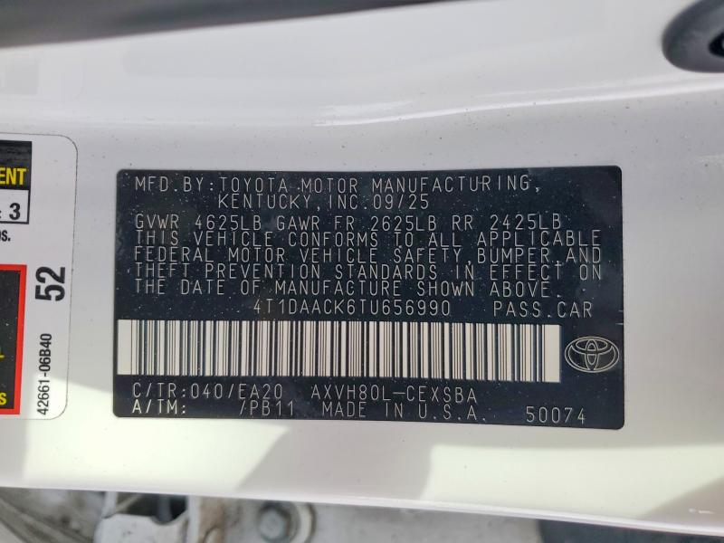 Продаж на аукціоні авто 2026 Toyota Camry, vin: 4T1DAACK6TU656990, номер лоту: 78297365