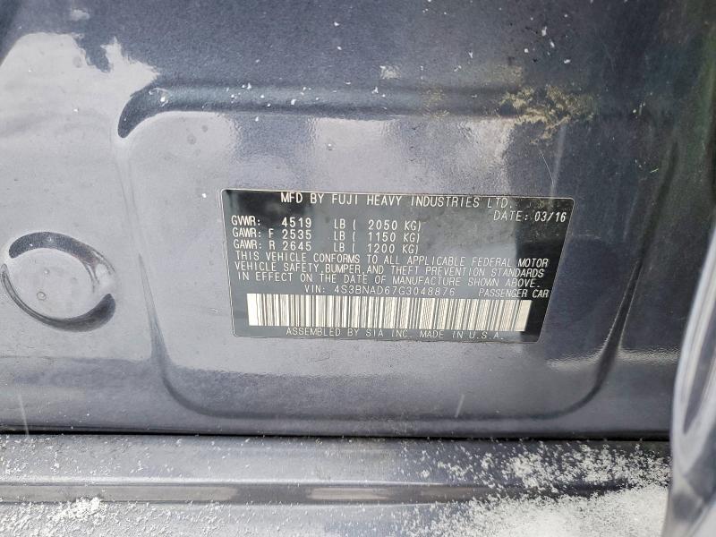2016 Subaru Legacy მანქანა იყიდება აუქციონზე, vin: 4S3BNAD67G3048876, აუქციონის ნომერი: 75574175