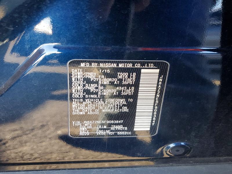Aukcja sprzedaży 2015 Infiniti Qx80, vin: JN8AZ2NE5F9083847, numer aukcji: 79056415