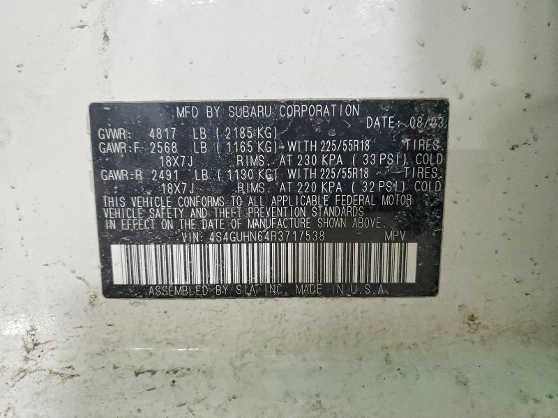76491745 :رقم المزاد ، 4S4GUHN64R3717538 vin ، 2024 Subaru Crosstrek مزاد بيع