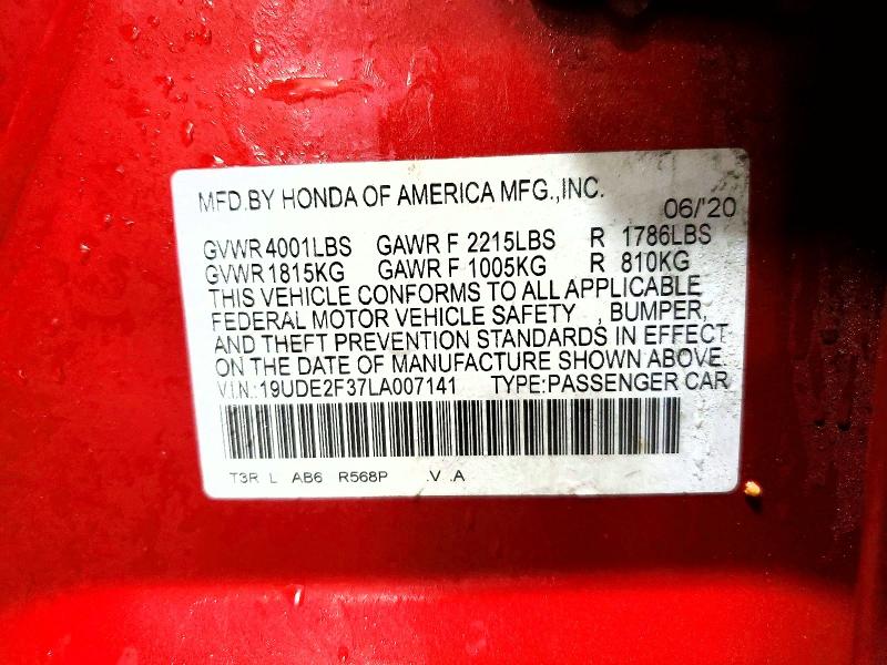 2020 Acura Ilx მანქანა იყიდება აუქციონზე, vin: 19UDE2F37LA007141, აუქციონის ნომერი: 75458065