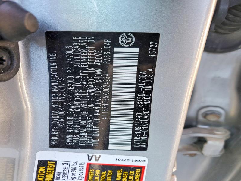 Aukcja sprzedaży 2019 Toyota Avalon, vin: 4T1BZ1FB5KU024234, numer aukcji: 76604785
