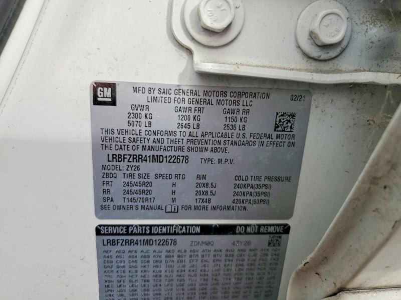 Aukcja sprzedaży 2021 Buick Envision A, vin: LRBFZRR41MD122678, numer aukcji: 78029985