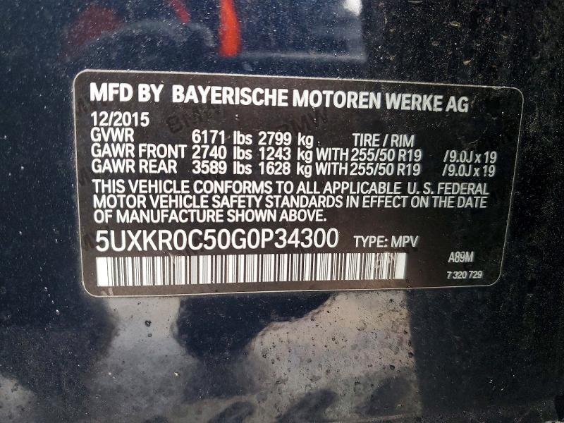 Продаж на аукціоні авто 2016 Bmw X5, vin: 5UXKR0C50G0P34300, номер лоту: 77520375