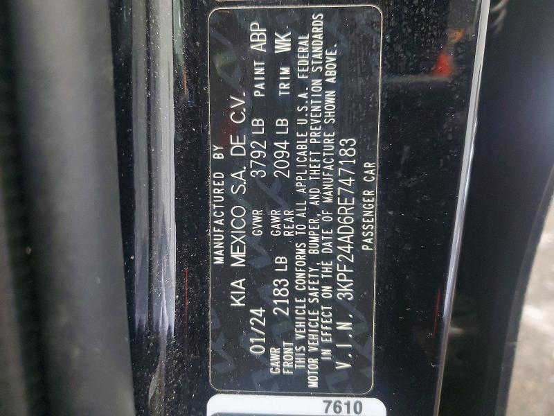 Продаж на аукціоні авто 2024 Kia Forte, vin: 3KPF24AD6RE747183, номер лоту: 78644325