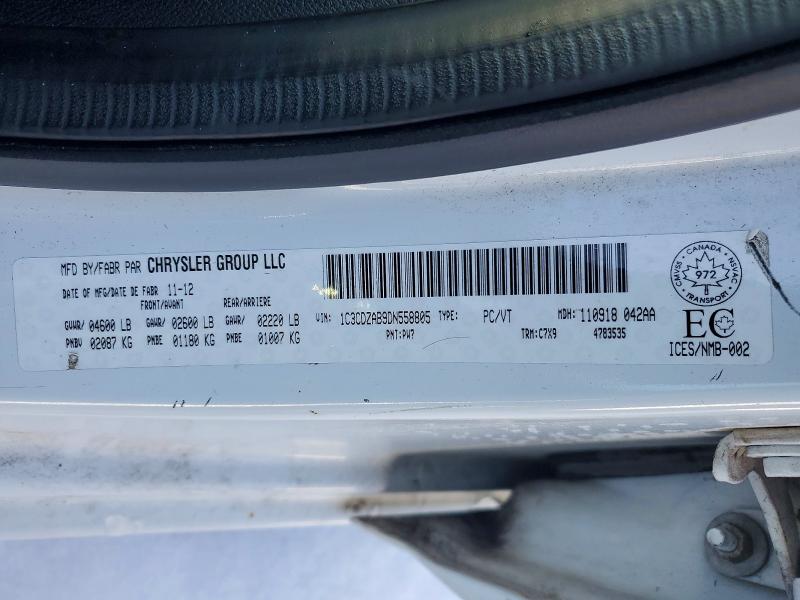 76790515 :رقم المزاد ، 1C3CDZAB9DN558805 vin ، 2013 Dodge Avenger Se مزاد بيع