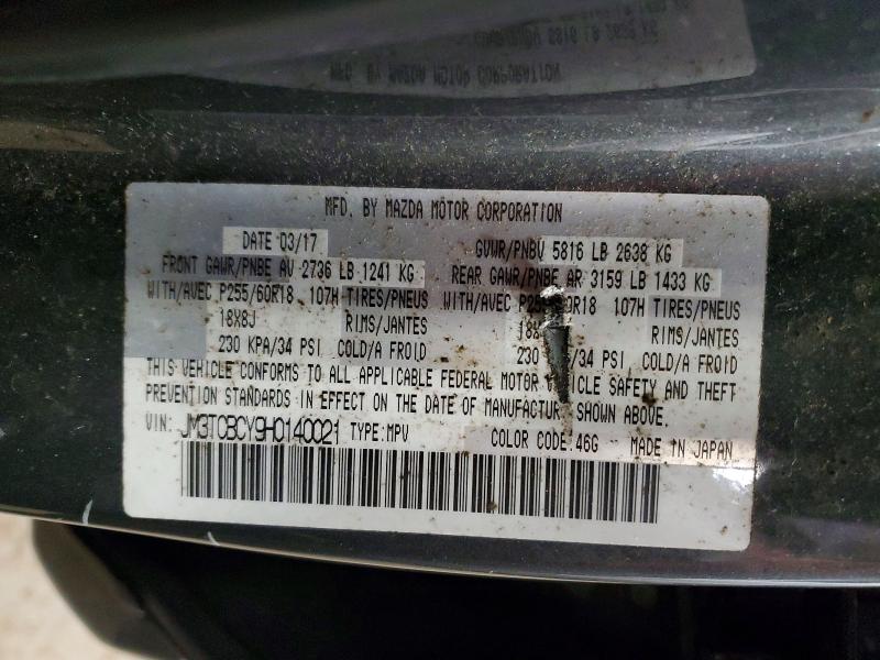 Aukcja sprzedaży 2017 Mazda Cx-9, vin: JM3TCBCY9H0140021, numer aukcji: 78398345