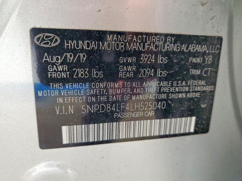 Продажа на аукционе авто 2020 Hyundai Elantra, vin: 5NPD84LF4LH525040, номер лота: 75539405