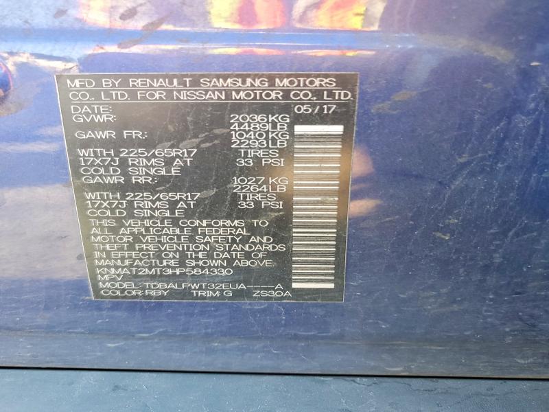 Продаж на аукціоні авто 2017 Nissan Rogue, vin: KNMAT2MT3HP584330, номер лоту: 76257825