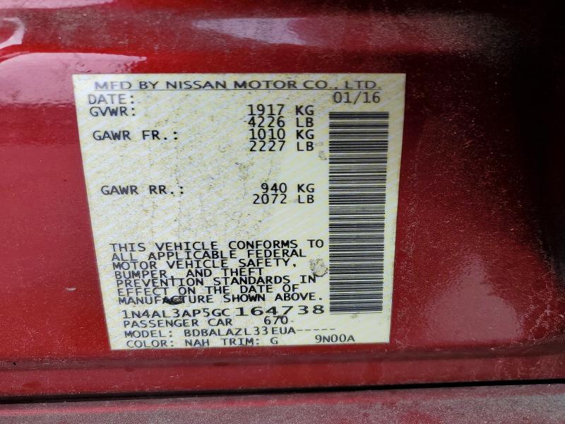 Aukcja sprzedaży 2016 Nissan Altima, vin: 1N4AL3AP5GC164738, numer aukcji: 77022795
