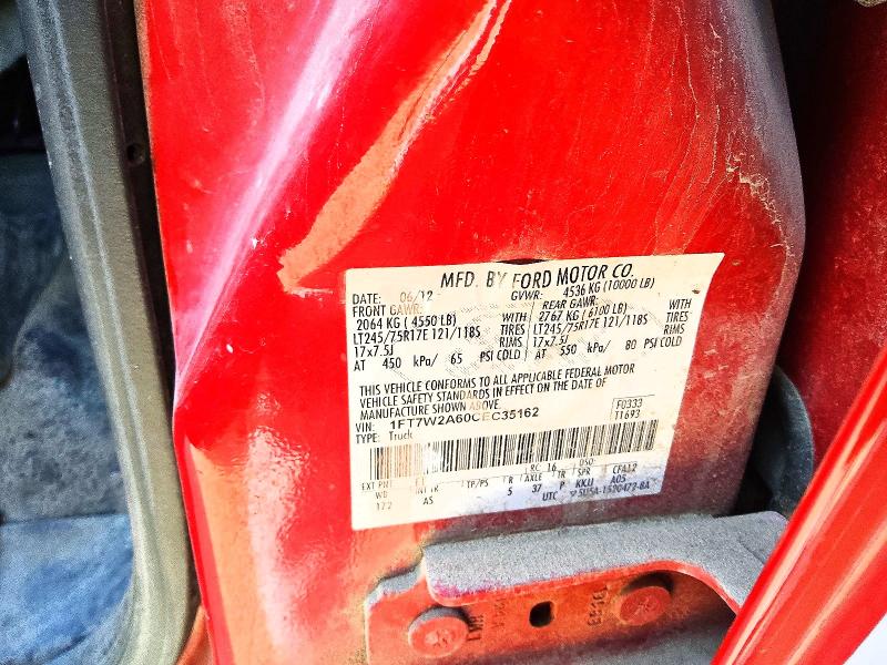 Продаж на аукціоні авто 2012 Ford F250, vin: 1FT7W2A60CEC35162, номер лоту: 77390925