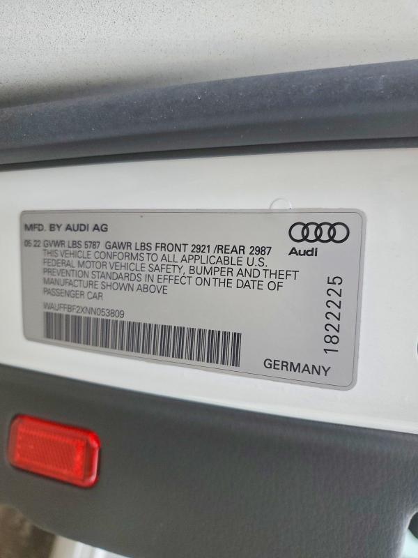 Продаж на аукціоні авто 2022 Audi S6, vin: WAUFFBF2XNN053809, номер лоту: 77836645