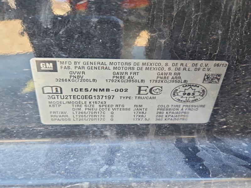 Aukcja sprzedaży 2014 Gmc Sierra, vin: 3GTU2TEC0EG137197, numer aukcji: 79088775
