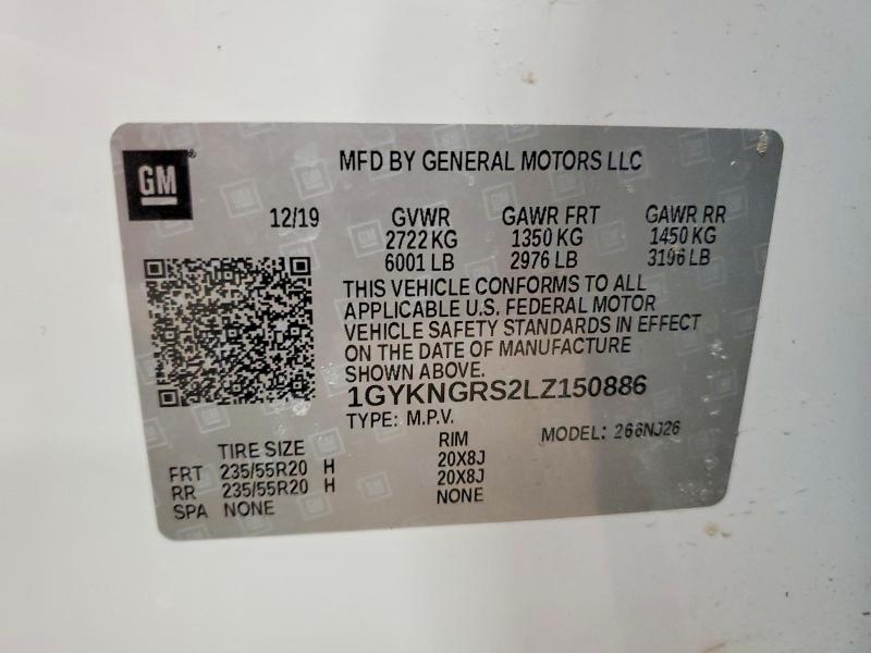 Auction sale of the 2020 Cadillac Xt5, vin: 1GYKNGRS2LZ150886, lot number: 78632925
