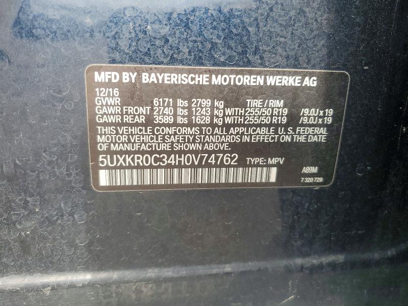 Aukcja sprzedaży 2017 Bmw X5, vin: 5UXKR0C34H0V74762, numer aukcji: 78838695