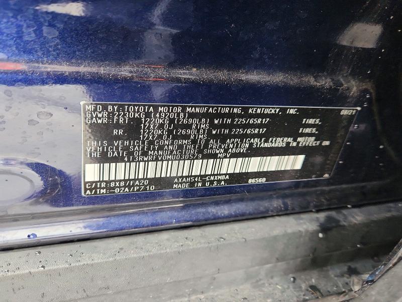 Продажа на аукционе авто 2021 Toyota Rav4 Hybrid, vin: 4T3RWRFV0MU030579, номер лота: 77532125