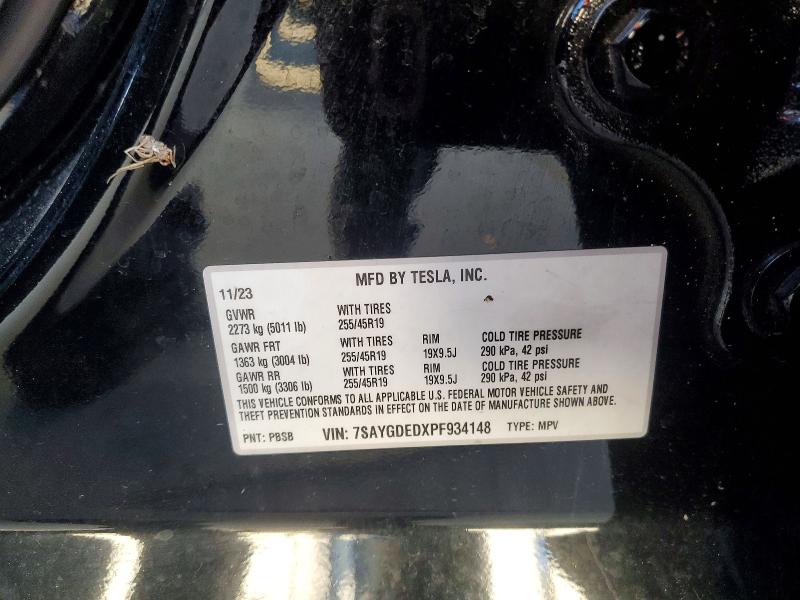 Продажа на аукционе авто 2023 Tesla Model Y, vin: 7SAYGDEDXPF934148, номер лота: 78513705